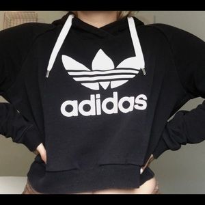 adidas crop top hoodie!